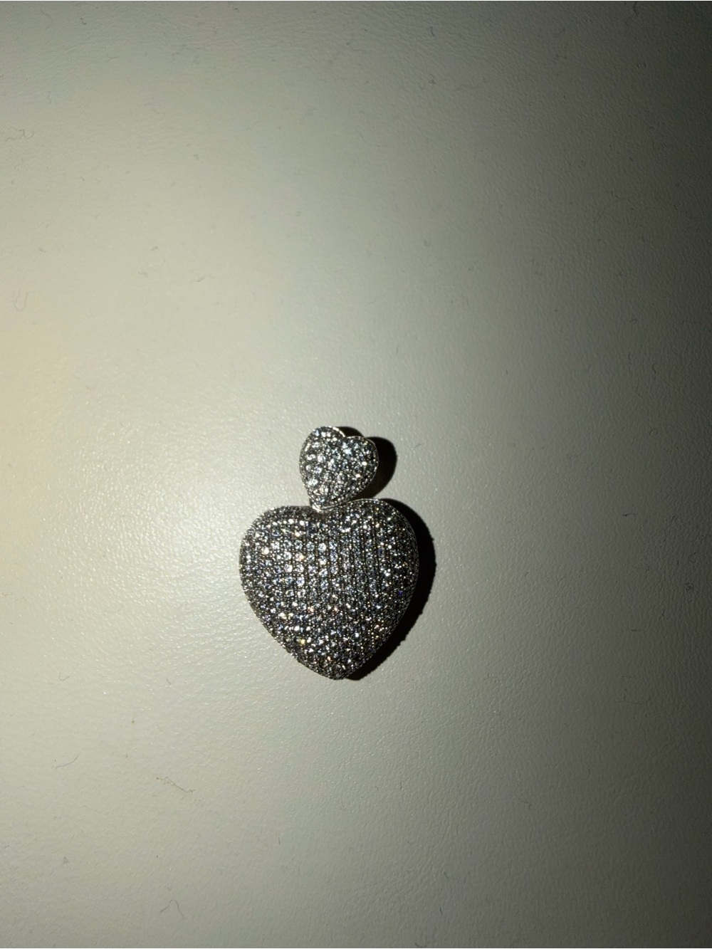 Sparkling Heart Pendant Necklace - Silver Crystal Heart